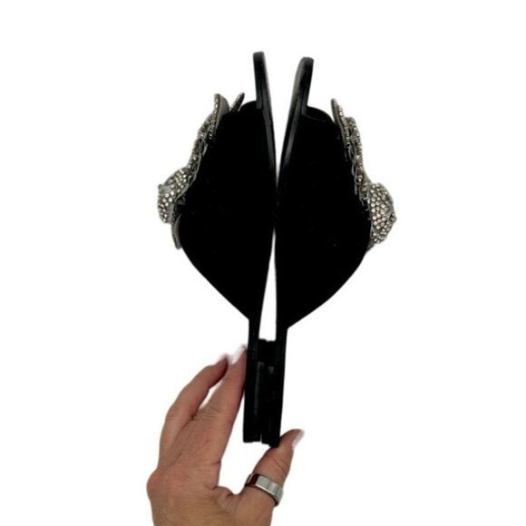Sophia Webster Black Satin Crystal Embellished Slide mule - Size 7.5 - Picture 8 of 8